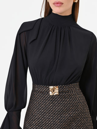 Short black two-piece effect dress