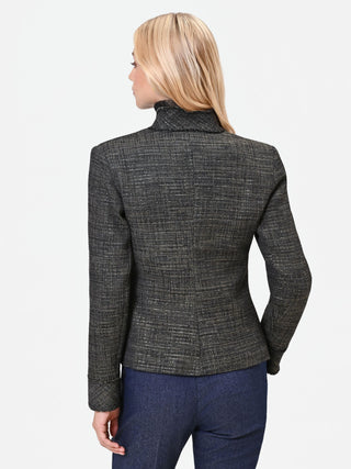 Structured Military Green Basketweave Jacket