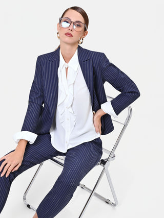 Camicia panna con volant
