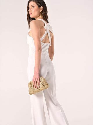 White Jumpsuit with Bow