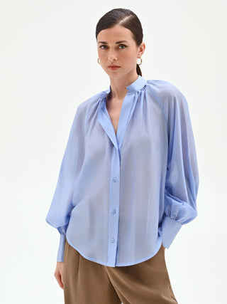 Sky Blue Lyocell Blouse