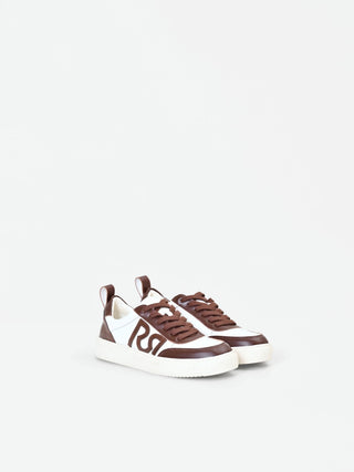 Chocolate Sneakers with Croc-Effect Inserts
