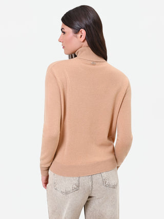 Camel Beige Turtleneck Sweater