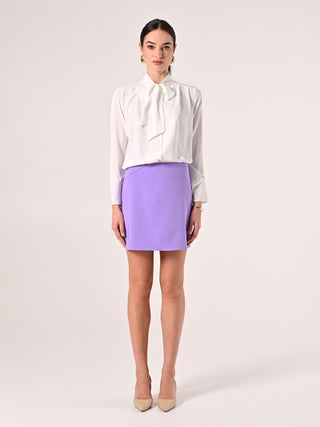 A-line Mini Skirt in Lavender Technical Fabric