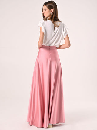 Pink Satin Skirt