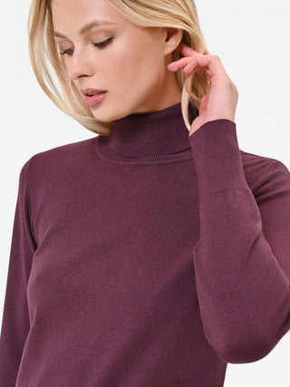 Rollkragenpullover in Bordeaux