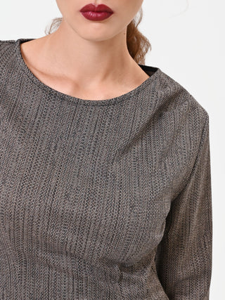 Blusa tortora beige con baschina