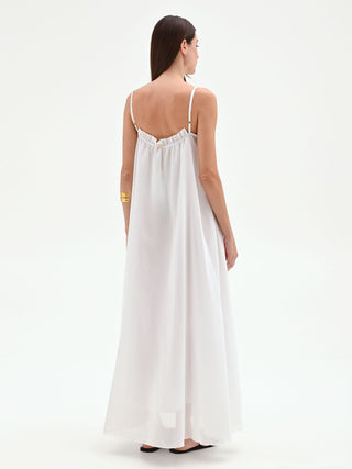 Abito lungo panna bianco stile sottoveste