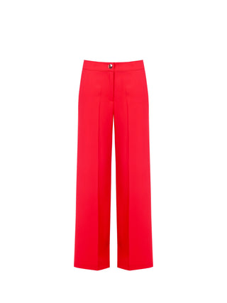 Pantalone a gamba larga rosso fragola in cadi