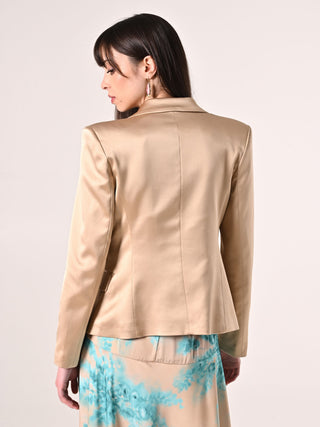 Dark Beige Viscose Satin Jacket