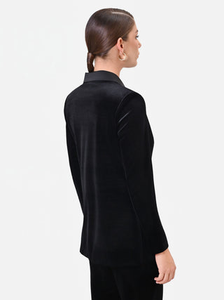 Black Double-Breasted Peak Lapel Jacket