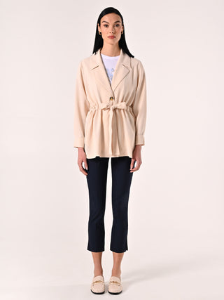 Giacca Beige effetto Goffrato