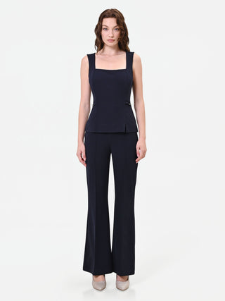 Navy Blue Flared Jumpsuit