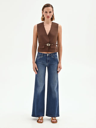Belted Chocolate Waistcoat