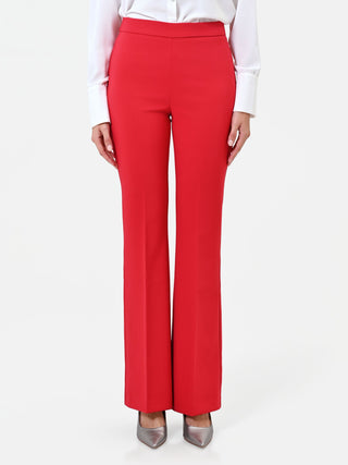 Pantalone Flared Rosso in Tessuto Tecnico