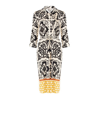 Chemise Dress in Ethnic-print Viscose