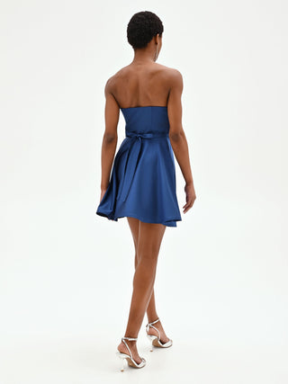 Brilliant Blue Mini Dress with Jewel Belt – Rinascimento