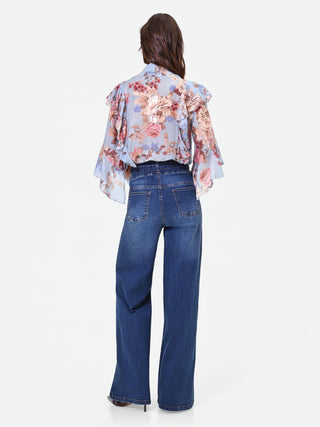 High-Waist Wide-Leg Jeans with Belt