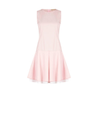 Pink Flared Cotton Sateen Dress