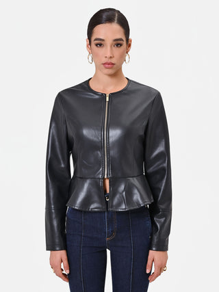 Black Flared Peplum Jacket
