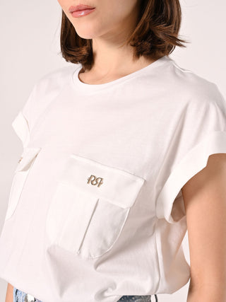 White T-Shirt with Utility Pockets