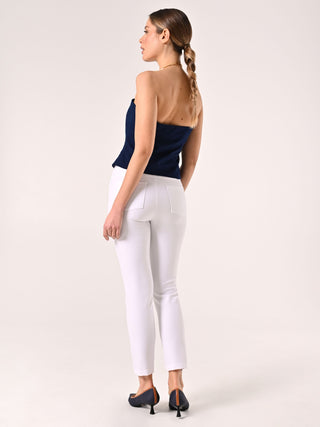 White Trousers with Nautical Buttons