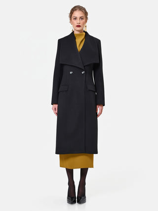 Cappotto lungo doppiopetto nero