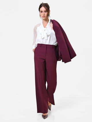 Pantalone Studio bordeaux rosso con piega centrale