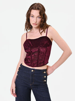 Burgundy Velvet Corset Top