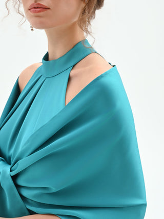 Emerald Green Cape-Effect atelier Stole Rinascimento Emerald Green Cape-Effect atelier Stole Rinascimento