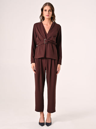 Textured Chocolate Blouse