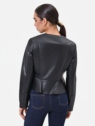 Black Flared Peplum Jacket