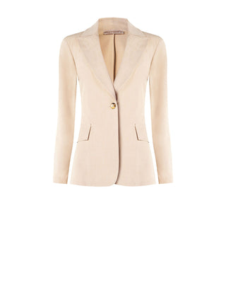 Beige Jacket in Textured Fabric