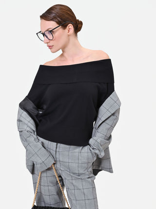 Black Off-the-Shoulder Viscose Top