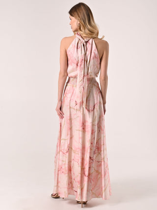 Robe à l’américaine marbrée rose