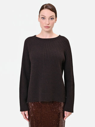 Maglia marrone moro con texture a coste