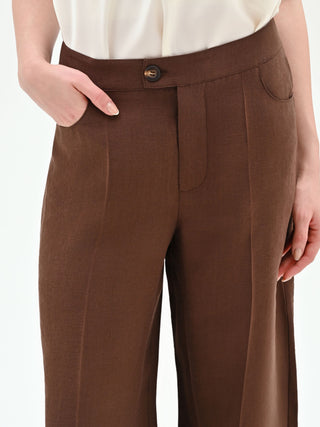 Chocolate Pleated Palazzo Trousers