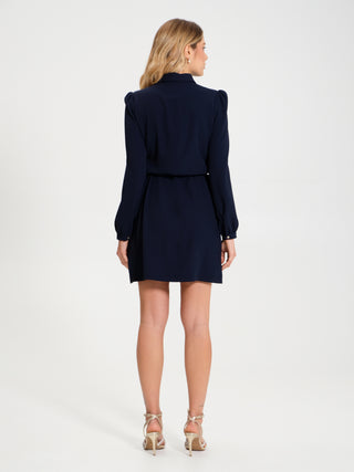 Dress with Collar and Chain Belt