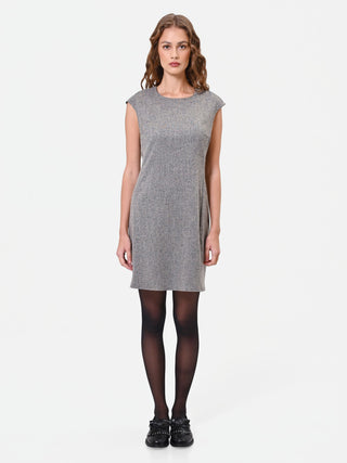 Melange fabric sheath dress