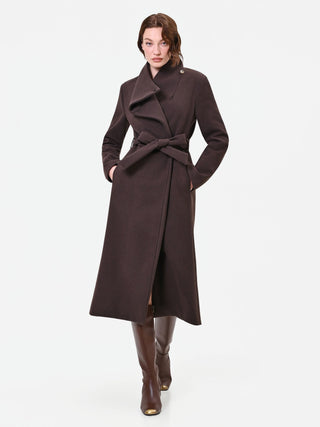 Long Dark Brown Wrap Coat