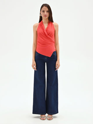 Strawberry Red Crossover Top