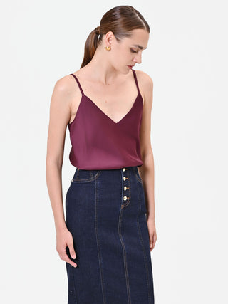 Burgundy Red Satin Camisole