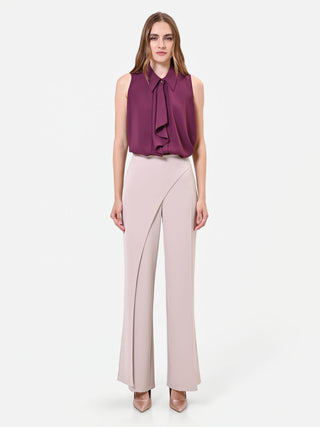 Flowy Asymmetric Trousers in Taupe