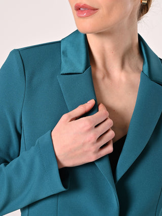 Royal Green Jacket with Satin Inserts