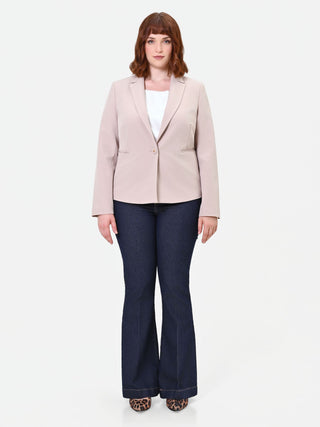 Giacca Curvy monopetto tortora beige