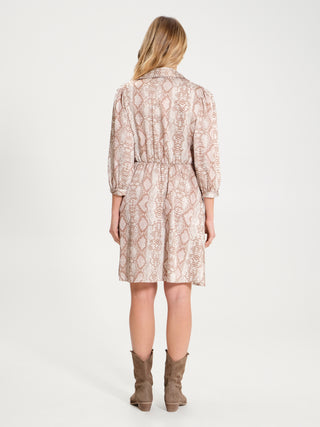 Animal-Print Dress with Ring 