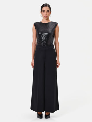 Black Sleeveless Sequin Top