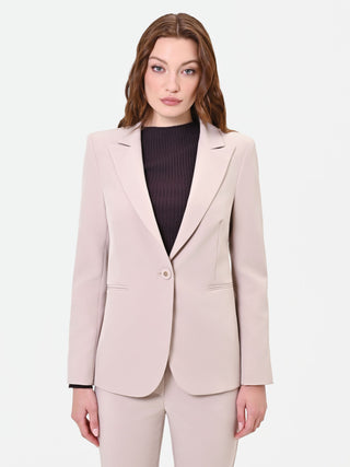 Taupe Beige Single-Breasted Jacket
