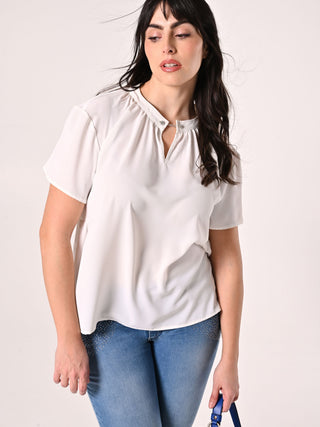 White Curvy Top