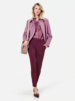 Pantalone skinny bordeaux rosso